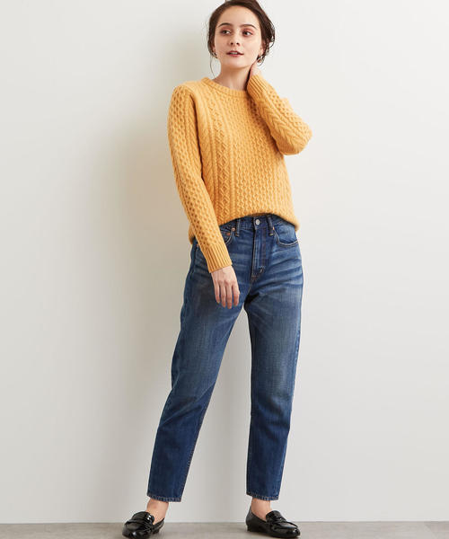 green label relaxing（グリーンレーベルリラクシング）の「SC ハミルトン アラン クルーネック ニット ◆（ニット/セーター・レディース・ライトグレー/ネイビー/オフホワイト/ピンク/イエロー/ライラック・40/38）」の14枚目の写真