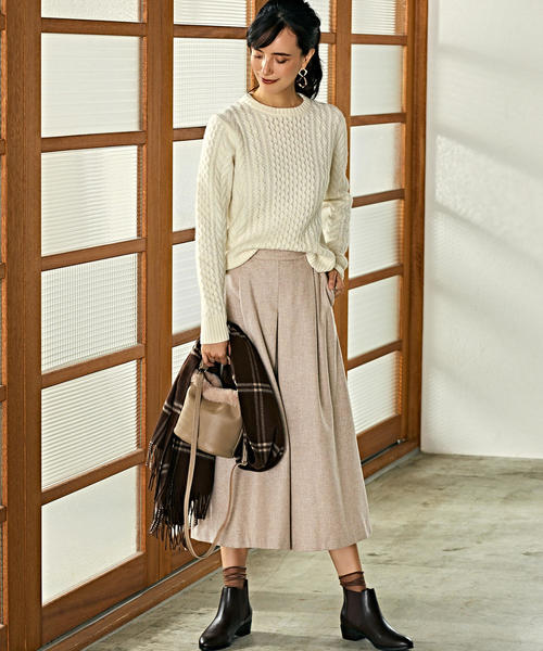 green label relaxing（グリーンレーベルリラクシング）の「SC ハミルトン アラン クルーネック ニット ◆（ニット/セーター・レディース・ライトグレー/ネイビー/オフホワイト/ピンク/イエロー/ライラック・40/38）」の17枚目の写真