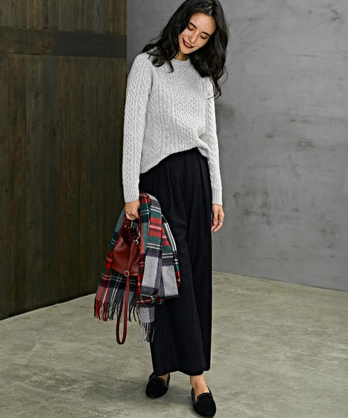 green label relaxing（グリーンレーベルリラクシング）の「SC ハミルトン アラン クルーネック ニット ◆（ニット/セーター・レディース・ライトグレー/ネイビー/オフホワイト/ピンク/イエロー/ライラック・40/38）」の18枚目の写真