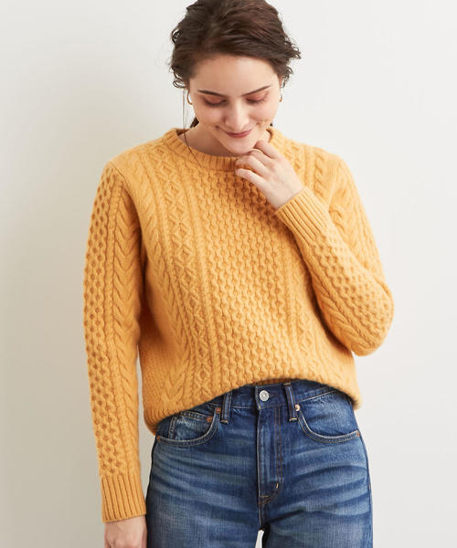 green label relaxing（グリーンレーベルリラクシング）の「SC ハミルトン アラン クルーネック ニット ◆（ニット/セーター・レディース・ライトグレー/ネイビー/オフホワイト/ピンク/イエロー/ライラック・40/38）」の21枚目の写真