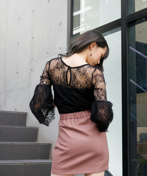 リップサービス★レーススリーブフレアトップス
