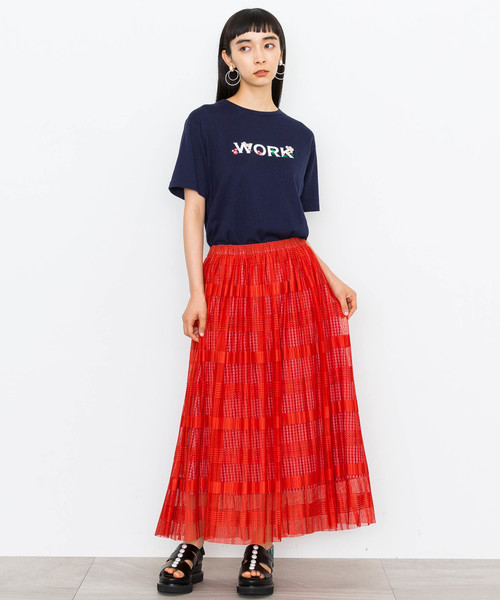 MUVEIL WORK（ミュベールワーク）の「【MUVEIL WORK】WORKプリントTシャツ（Tシャツ/カットソー・レディース・ホワイト/ネイビー・38/36）」の6枚目の写真