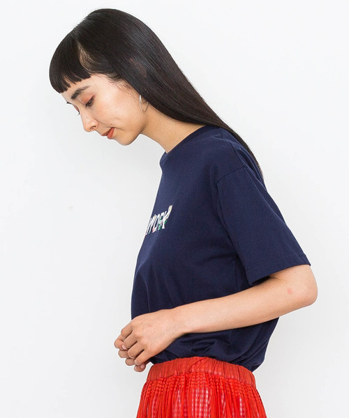 MUVEIL WORK（ミュベールワーク）の「【MUVEIL WORK】WORKプリントTシャツ（Tシャツ/カットソー・レディース・ホワイト/ネイビー・38/36）」の3枚目の写真