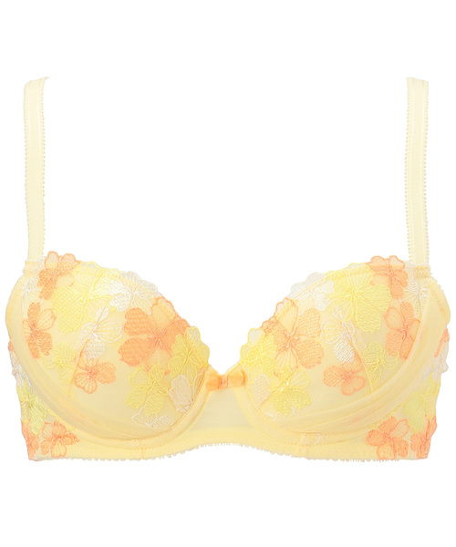 AMOSTYLE BY Triumph（アモスタイルバイトリンプ）の「ハイドレンシア柄レース ブラ＆ショーツセット【B,C,Dカップ】AMST WHU +Mini39-49（ブラ&ショーツ・レディース・ピンク/イエロー/ブルー・B65/B70/C70/D70/B75/C65/C75/D65/D75）」の3枚目の写真