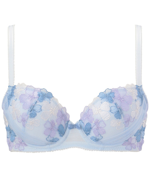 AMOSTYLE BY Triumph（アモスタイルバイトリンプ）の「ハイドレンシア柄レース ブラ＆ショーツセット【B,C,Dカップ】AMST WHU +Mini39-49（ブラ&ショーツ・レディース・ピンク/イエロー/ブルー・B65/B70/C70/D70/B75/C65/C75/D65/D75）」の2枚目の写真