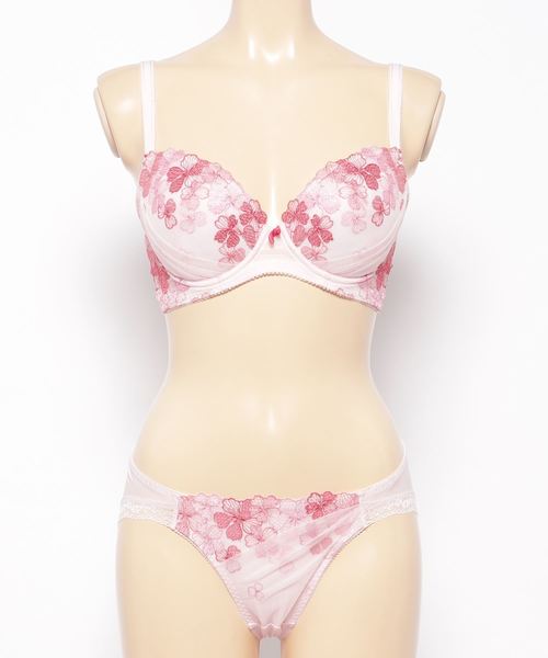 AMOSTYLE BY Triumph（アモスタイルバイトリンプ）の「ハイドレンシア柄レース ブラ＆ショーツセット【B,C,Dカップ】AMST WHU +Mini39-49（ブラ&ショーツ・レディース・ピンク/イエロー/ブルー・B65/B70/C70/D70/B75/C65/C75/D65/D75）」の11枚目の写真