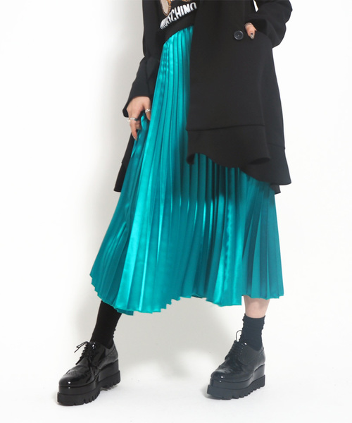 Narcissus(ナルシス)の「【cheap!!by vaNite】サテンプリーツスカート(スカート・レディース・ブラック/パープル/ピンク/シルバー/グリーン・FREE)」の19枚目の写真