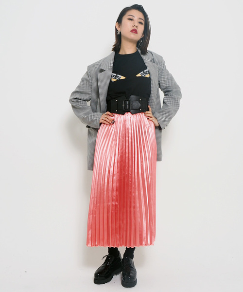 Narcissus(ナルシス)の「【cheap!!by vaNite】サテンプリーツスカート(スカート・レディース・ブラック/パープル/ピンク/シルバー/グリーン・FREE)」の17枚目の写真