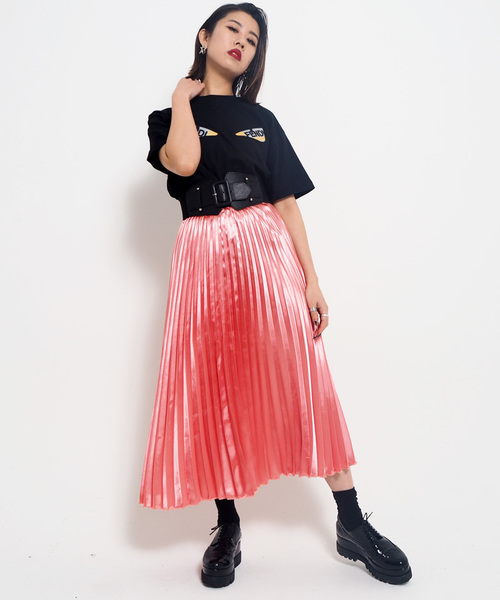 Narcissus(ナルシス)の「【cheap!!by vaNite】サテンプリーツスカート(スカート・レディース・ブラック/パープル/ピンク/シルバー/グリーン・FREE)」の14枚目の写真