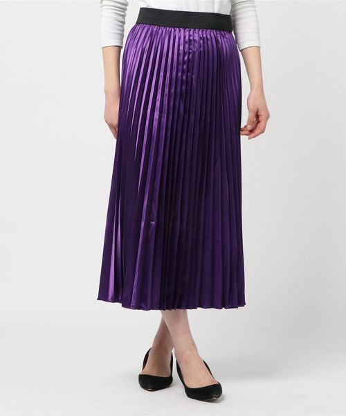 Narcissus(ナルシス)の「【cheap!!by vaNite】サテンプリーツスカート(スカート・レディース・ブラック/パープル/ピンク/シルバー/グリーン・FREE)」の13枚目の写真