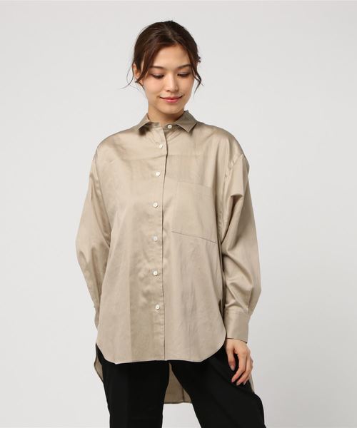 1er Arrondissement（プルミエアロンディスモン）の「Riopeleコットンサテンシャツ（シャツ/ブラウス・レディース・ホワイト/ブラック/ベージュ・38/36）」の3枚目の写真