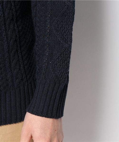 CIAOPANIC（チャオパニック）の「【Ciaopanic】　アランP/O長袖C/NP/D（ニット/セーター・メンズ・グリーン/ネイビー/アイボリー・LARGE/MEDIUM）」の8枚目の写真