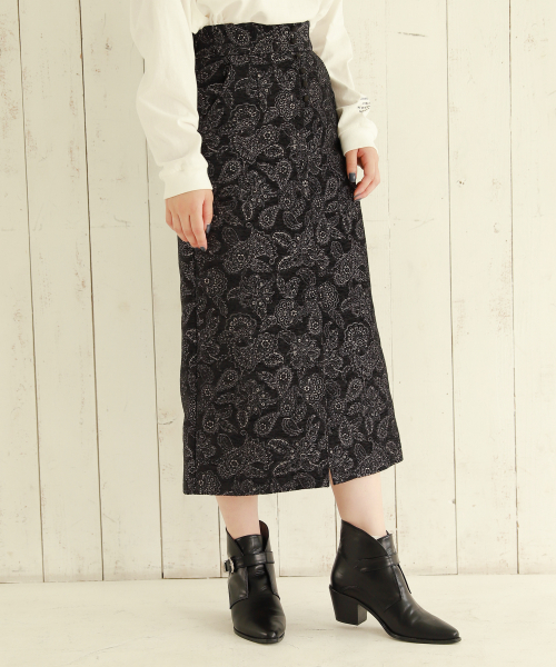PAGEBOY（ページボーイ）の「ペイズリーJQナロースカート（スカート・レディース・ダークブラウン/ブラック×グレー/ブラック×グリーン・SMALL/MEDIUM）」の21枚目の写真