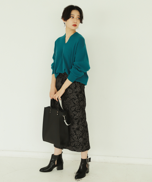 PAGEBOY（ページボーイ）の「ペイズリーJQナロースカート（スカート・レディース・ダークブラウン/ブラック×グレー/ブラック×グリーン・SMALL/MEDIUM）」の19枚目の写真