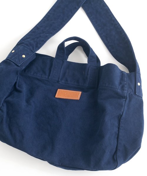 Butler Verner Sails(バトラーヴァーナーセイルス)の「反応染ポストマンショルダー(ショルダーバッグ・メンズ・ネイビー/ブルー系その他/キャメル・FREE)」の5枚目の写真
