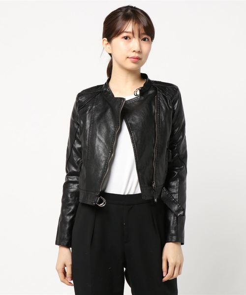 Narcissus 黒 レザー ファー ジャケット ライダース 【公式通販】