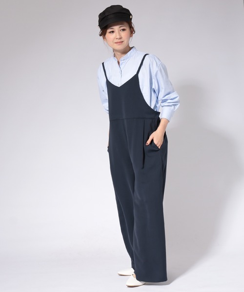 AMERICAN HOLIC（アメリカンホリック）の「バックリボンサロペット　＊（サロペット/オーバーオール・レディース・ネイビー/モカ/ドット・FREE）」の5枚目の写真