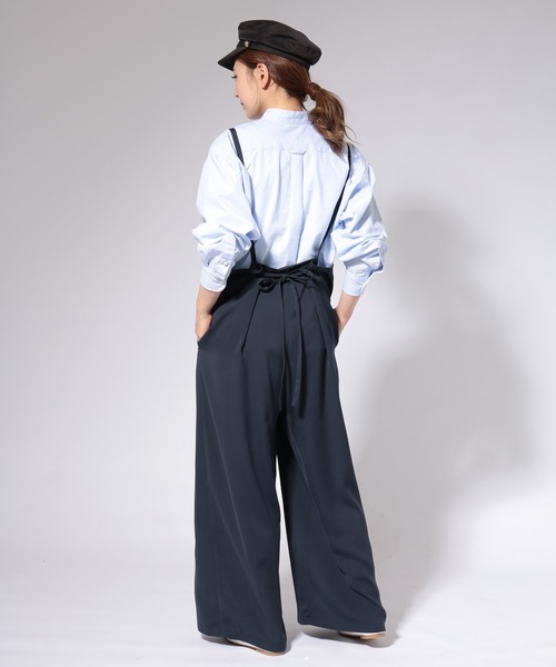 AMERICAN HOLIC（アメリカンホリック）の「バックリボンサロペット　＊（サロペット/オーバーオール・レディース・ネイビー/モカ/ドット・FREE）」の6枚目の写真