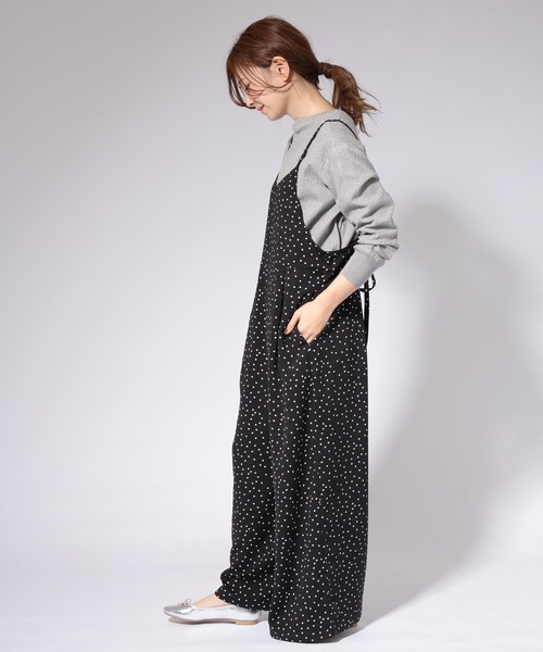 AMERICAN HOLIC（アメリカンホリック）の「バックリボンサロペット　＊（サロペット/オーバーオール・レディース・ネイビー/モカ/ドット・FREE）」の7枚目の写真