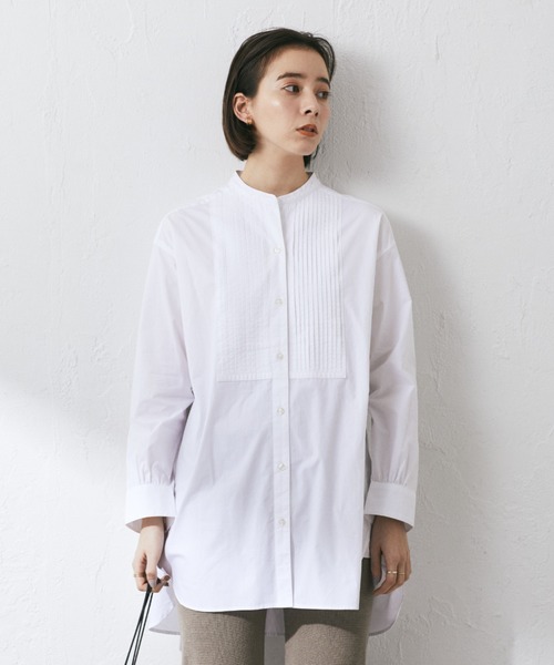 CRAFT STANDARD BOUTIQUE(�N���t�g�X�^���_�[�h�u�e�B�b�N)�́y2020SS�zPIN TUCK SHIRT/�s���^�b�N�V���c�`���j�b�N����(�V���c/�u���E�X)