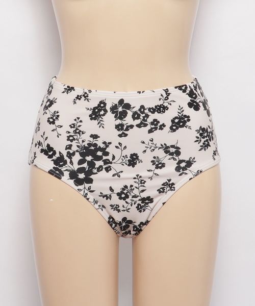 【新品未使用】　水着　花柄　ホワイト　紐⑥ セール】ワンショルダー花柄ビキニ 水着2点セット（水着）｜Lace
