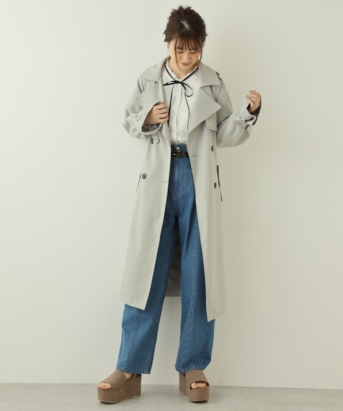 one after another NICE CLAUP（ワンアフターアナザーナイスクラップ）の「総レースボウタイブラウス（シャツ/ブラウス・レディース・アイボリー/オフホワイト/カーキ・FREE）」の12枚目の写真