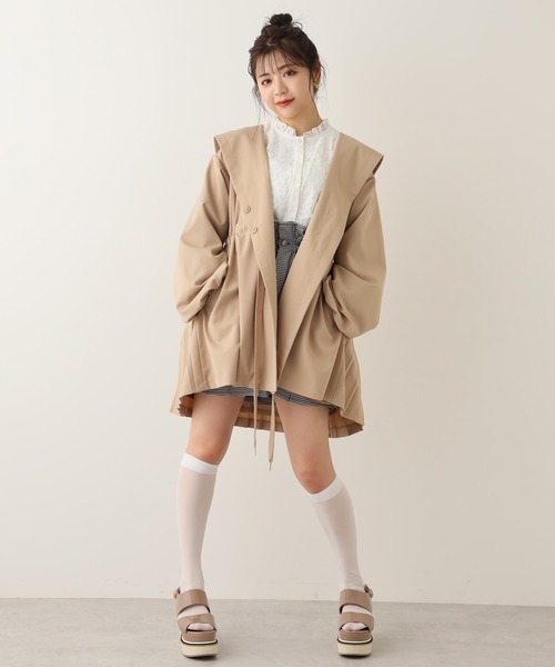 one after another NICE CLAUP（ワンアフターアナザーナイスクラップ）の「総レースボウタイブラウス（シャツ/ブラウス・レディース・アイボリー/オフホワイト/カーキ・FREE）」の6枚目の写真