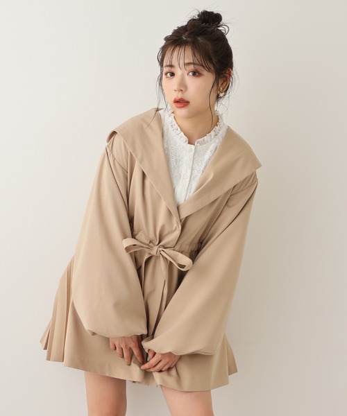 one after another NICE CLAUP（ワンアフターアナザーナイスクラップ）の「総レースボウタイブラウス（シャツ/ブラウス・レディース・アイボリー/オフホワイト/カーキ・FREE）」の16枚目の写真