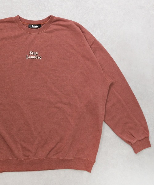 kutir（クティール）の「刺繍ピグメントスウェット（スウェット・メンズ・パープル/マスタード/レンガ・SMALL/MEDIUM/LARGE）」の3枚目の写真