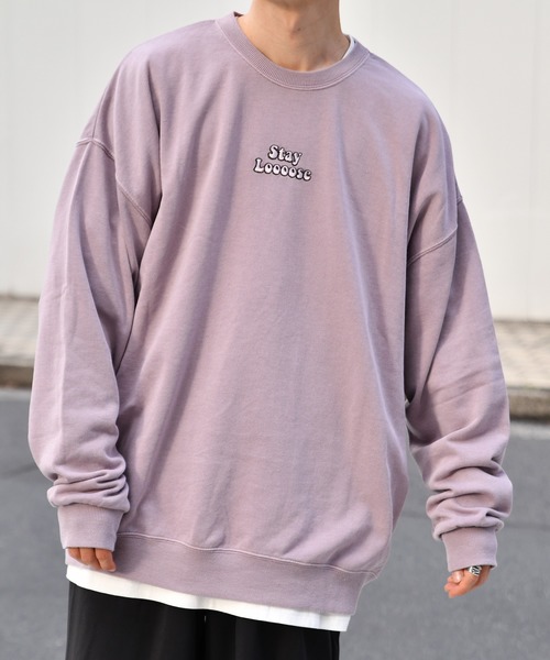 kutir（クティール）の「刺繍ピグメントスウェット（スウェット・メンズ・パープル/マスタード/レンガ・SMALL/MEDIUM/LARGE）」の6枚目の写真