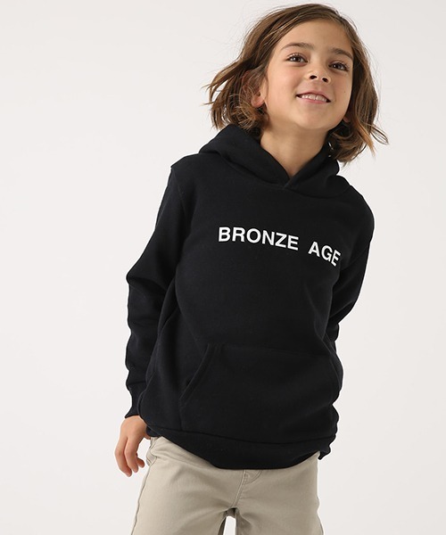 AZUL by moussy（アズールバイマウジー）の「BRONZE AGE RIB HOODIE（パーカー・キッズ・ブラック/ホワイト・110/130/120）」の2枚目の写真