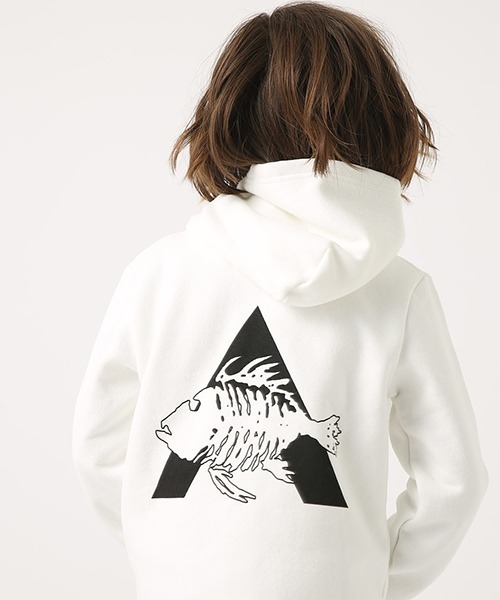 AZUL by moussy（アズールバイマウジー）の「BRONZE AGE RIB HOODIE（パーカー・キッズ・ブラック/ホワイト・110/130/120）」の8枚目の写真