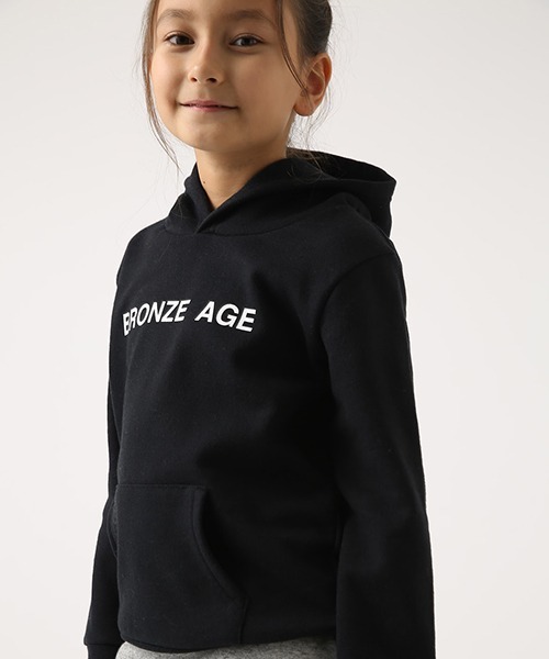 AZUL by moussy（アズールバイマウジー）の「BRONZE AGE RIB HOODIE（パーカー・キッズ・ブラック/ホワイト・110/130/120）」の5枚目の写真