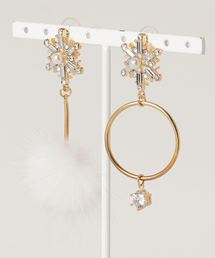 HACHI / フラワー リング ビジューピアス