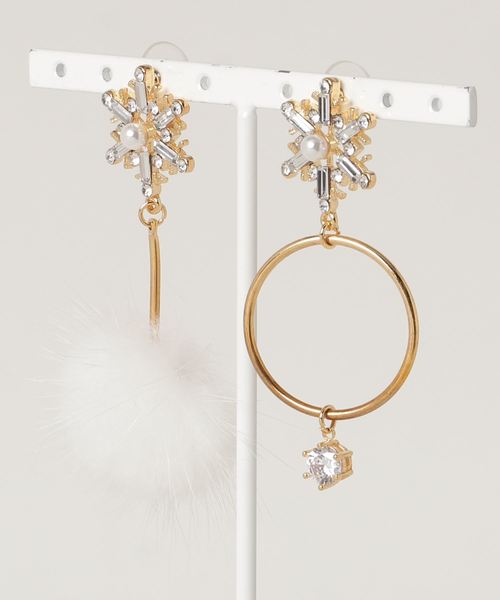 HACHI(ハチ)の「HACHI / フラワー リング ビジューピアス(ピアス(両耳用)・レディース・A/B/C/D/E/F/G・FREE)」の6枚目の写真