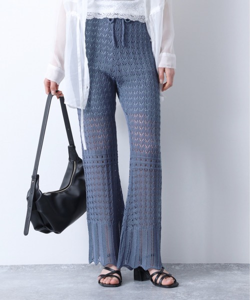 Heather（ヘザー）の「スカシガラニットパンツ　885225（その他パンツ・レディース・ブラック/アイボリー/ブルー系その他/レッド系その他・FREE）」の4枚目の写真