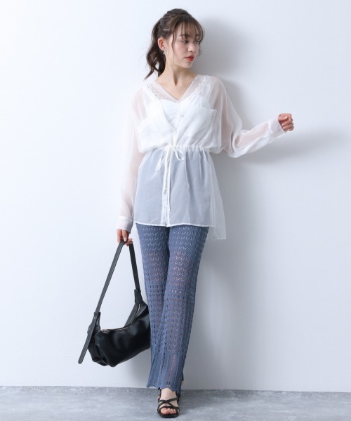 Heather（ヘザー）の「スカシガラニットパンツ　885225（その他パンツ・レディース・ブラック/アイボリー/ブルー系その他/レッド系その他・FREE）」の10枚目の写真