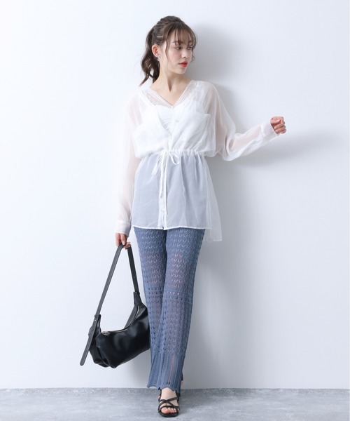 Heather（ヘザー）の「スカシガラニットパンツ　885225（その他パンツ・レディース・ブラック/アイボリー/ブルー系その他/レッド系その他・FREE）」の14枚目の写真