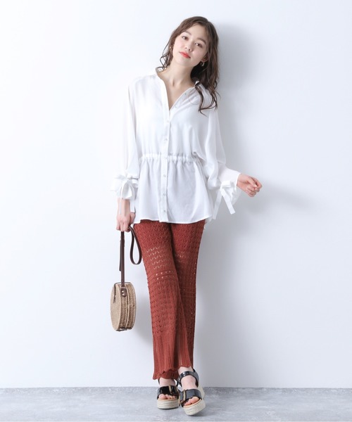 Heather（ヘザー）の「スカシガラニットパンツ　885225（その他パンツ・レディース・ブラック/アイボリー/ブルー系その他/レッド系その他・FREE）」の15枚目の写真