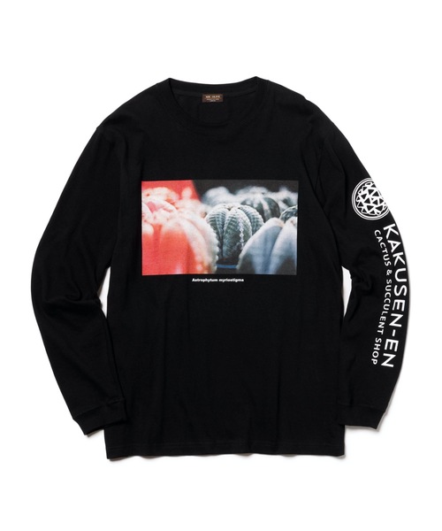 MR.OLIVE（ミスターオリーブ）の「MR.OLIVE(ミスターオリーブ)×鶴仙園 コラボレーション / SABO-1 ロングスリーブ フォト グラフィック アートTシャツ(ロンT)（Tシャツ/カットソー・メンズ・ブラック/オフホワイト・LARGE/MEDIUM/X-LARGE）」の2枚目の写真