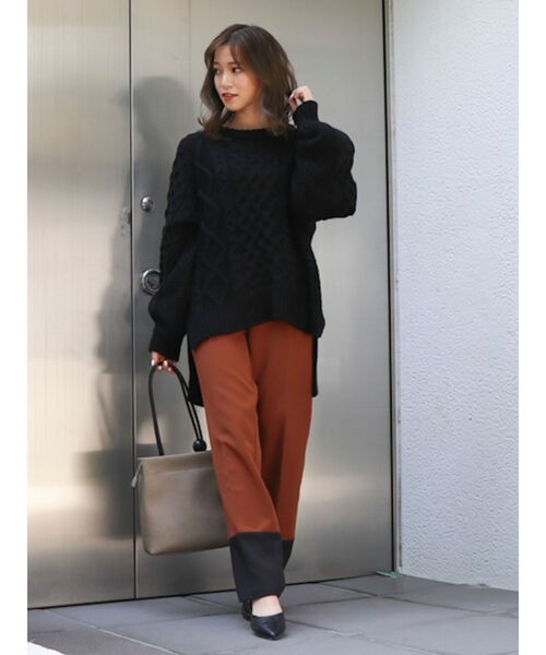 dazzlin(ダズリン)の「ケーブルカジュアルニットップス(ニット/セーター・レディース・オフホワイト/ブラック・FREE)」の3枚目の写真