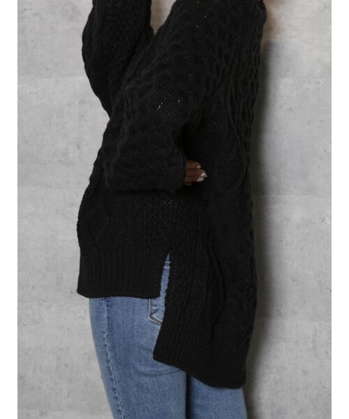 dazzlin(ダズリン)の「ケーブルカジュアルニットップス(ニット/セーター・レディース・オフホワイト/ブラック・FREE)」の8枚目の写真