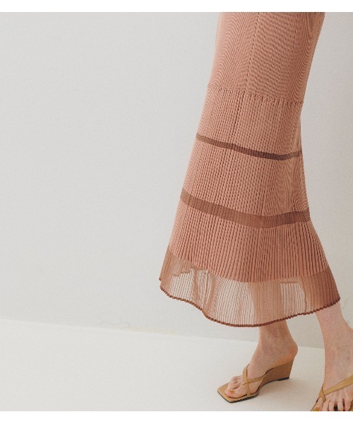 るん　LECIELBLEU Strip Form Knit Skirt LE CIEL BLEU（ルシェルブルー）の「ストリップフォームニット