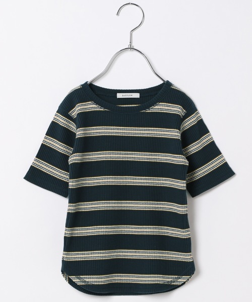 BAYFLOW（ベイフロー）の「[KIDS]マルチボーダーT（Tシャツ/カットソー・キッズ・グリーン/ボルドー・SMALL/MEDIUM/LARGE/X-LARGE/XX-LARGE）」の4枚目の写真