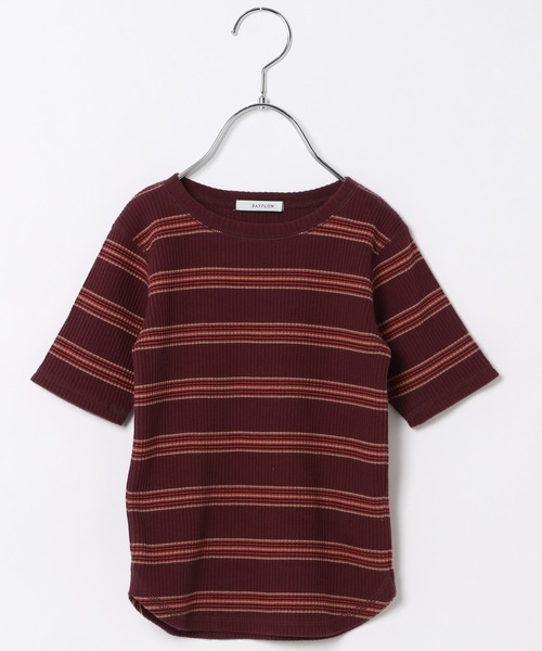 BAYFLOW（ベイフロー）の「[KIDS]マルチボーダーT（Tシャツ/カットソー・キッズ・グリーン/ボルドー・SMALL/MEDIUM/LARGE/X-LARGE/XX-LARGE）」の3枚目の写真