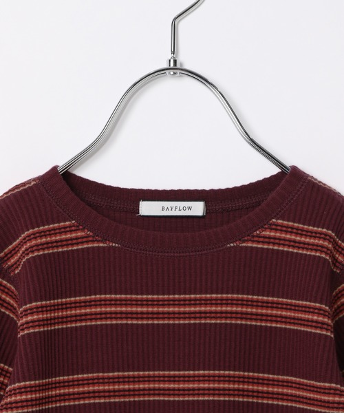 BAYFLOW（ベイフロー）の「[KIDS]マルチボーダーT（Tシャツ/カットソー・キッズ・グリーン/ボルドー・SMALL/MEDIUM/LARGE/X-LARGE/XX-LARGE）」の6枚目の写真