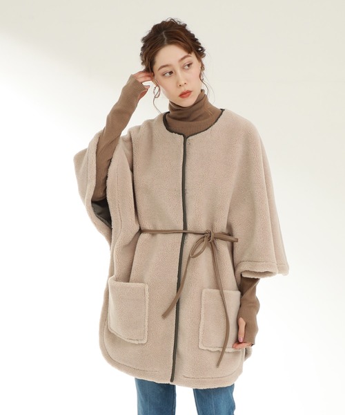 Store トウキョウデパートメントストア のファッション ボアポンチョコート ポンチョ Tokyo ポンチョ Department Department Tokyo Smuk