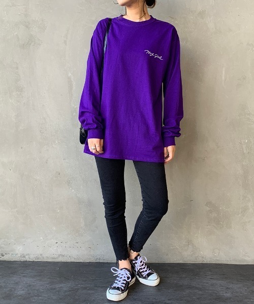 SCREEN STARS（スクリーンスターズ）の「[SCREEN STARS/スクリーンスターズ] 別注ガールプリントTシャツ（Tシャツ/カットソー・レディース・ホワイト/パープル・S/M/L）」の17枚目の写真