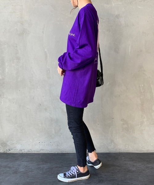 SCREEN STARS（スクリーンスターズ）の「[SCREEN STARS/スクリーンスターズ] 別注ガールプリントTシャツ（Tシャツ/カットソー・レディース・ホワイト/パープル・S/M/L）」の9枚目の写真