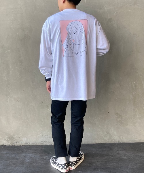 SCREEN STARS（スクリーンスターズ）の「[SCREEN STARS/スクリーンスターズ] 別注ガールプリントTシャツ（Tシャツ/カットソー・レディース・ホワイト/パープル・S/M/L）」の21枚目の写真